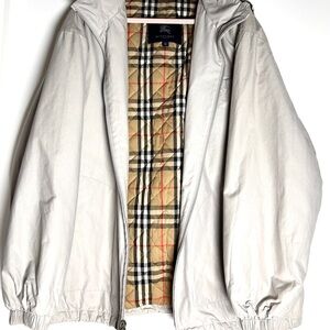 Vintage Burberry Beige Jacket Classic Check Lining Zip Front